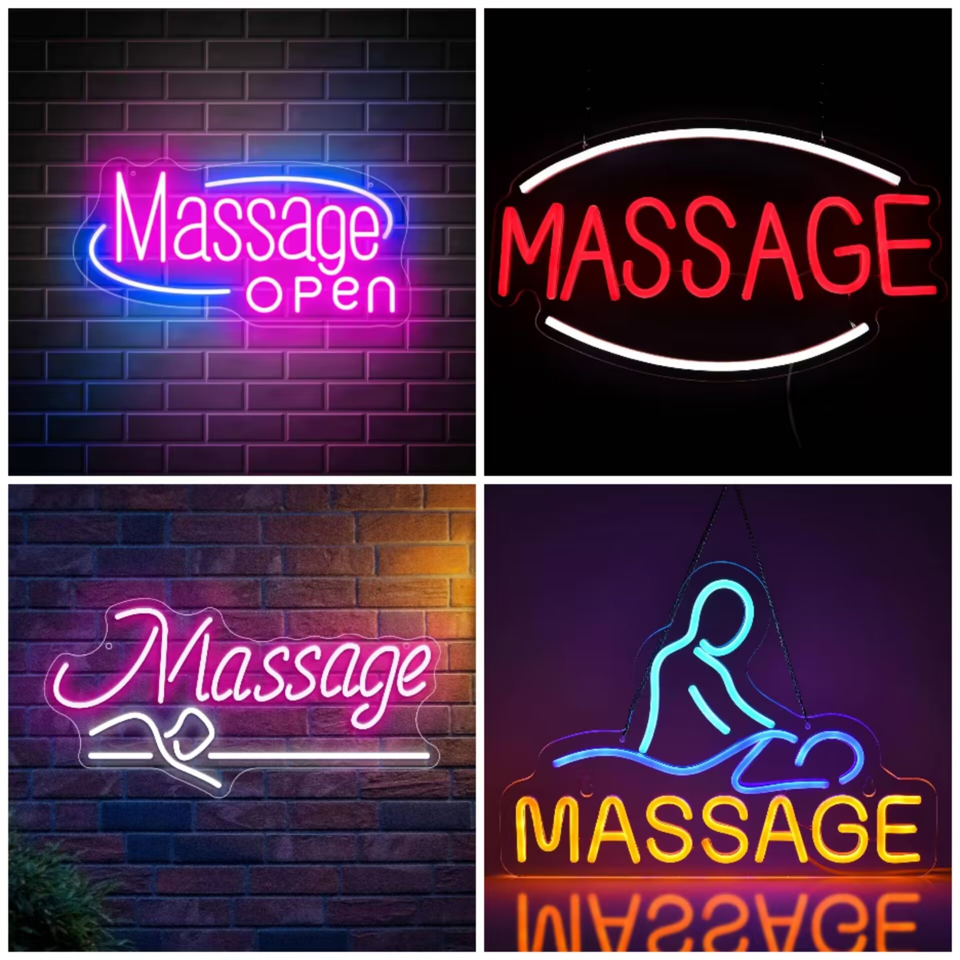 Wellness Spa With Hotel - Massage-Spa LED-Neonschild Dimmbar für Salon, Klinik,